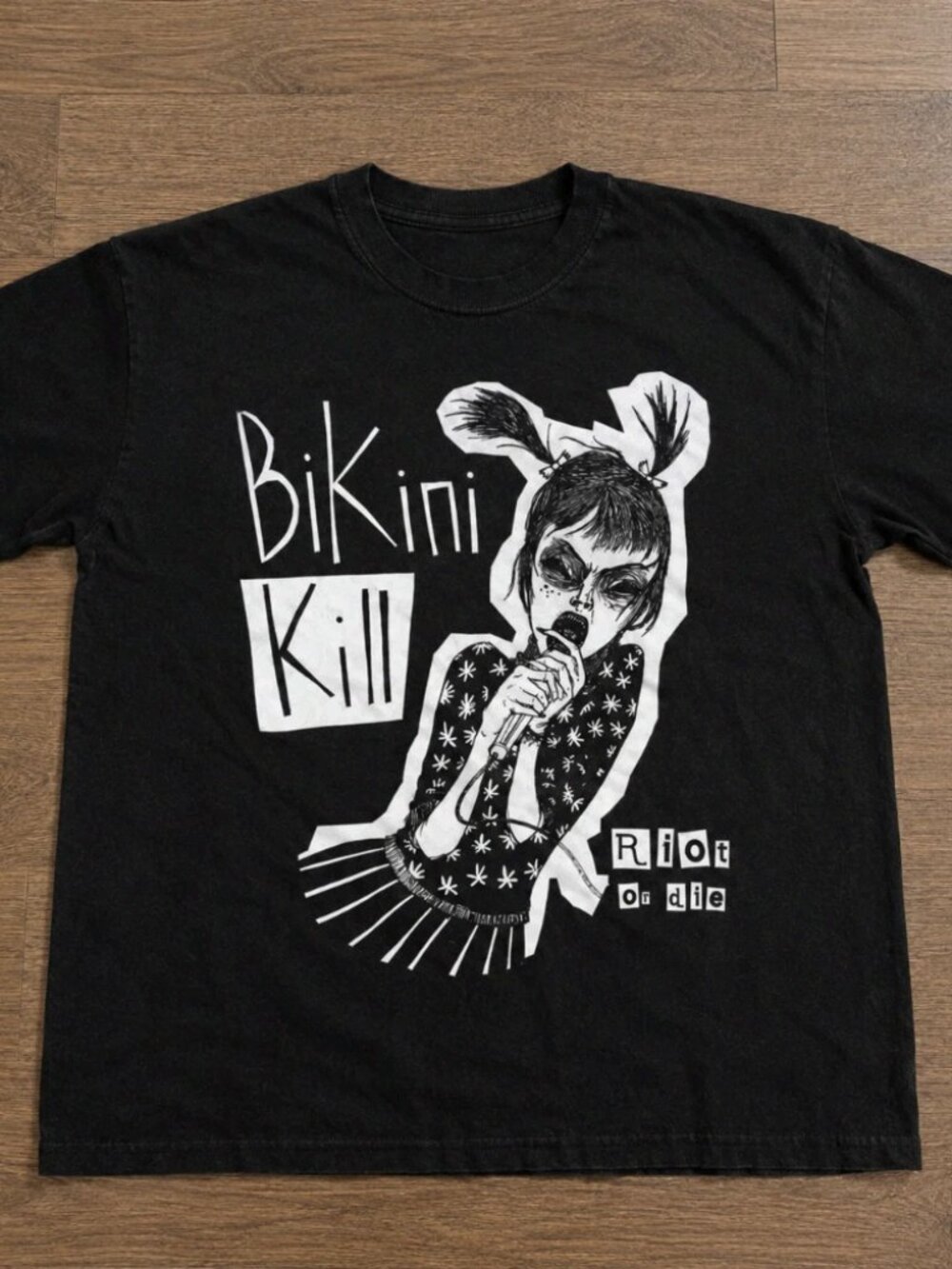 Bikini Kill Black Cotton Graphic T-Shirt